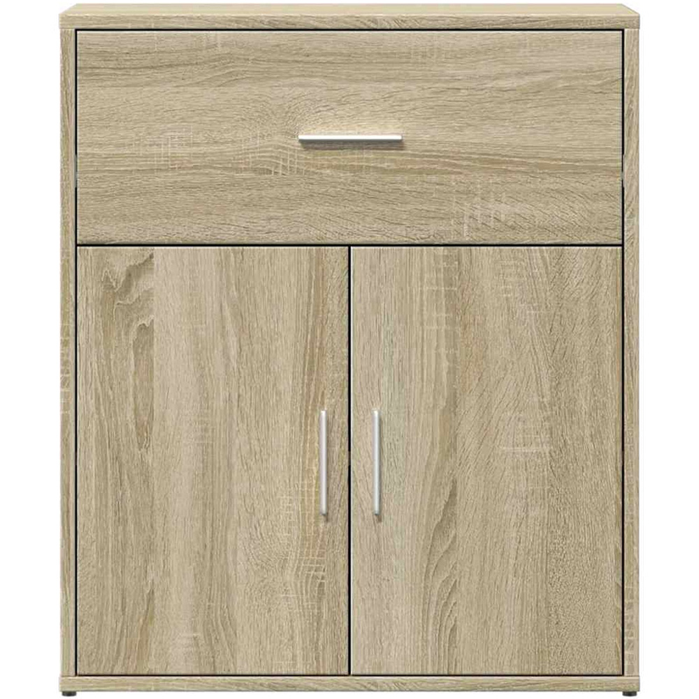 vidaXL 2 Door Single Drawer Sonoma Oak Sideboard Set of 2 Image 4
