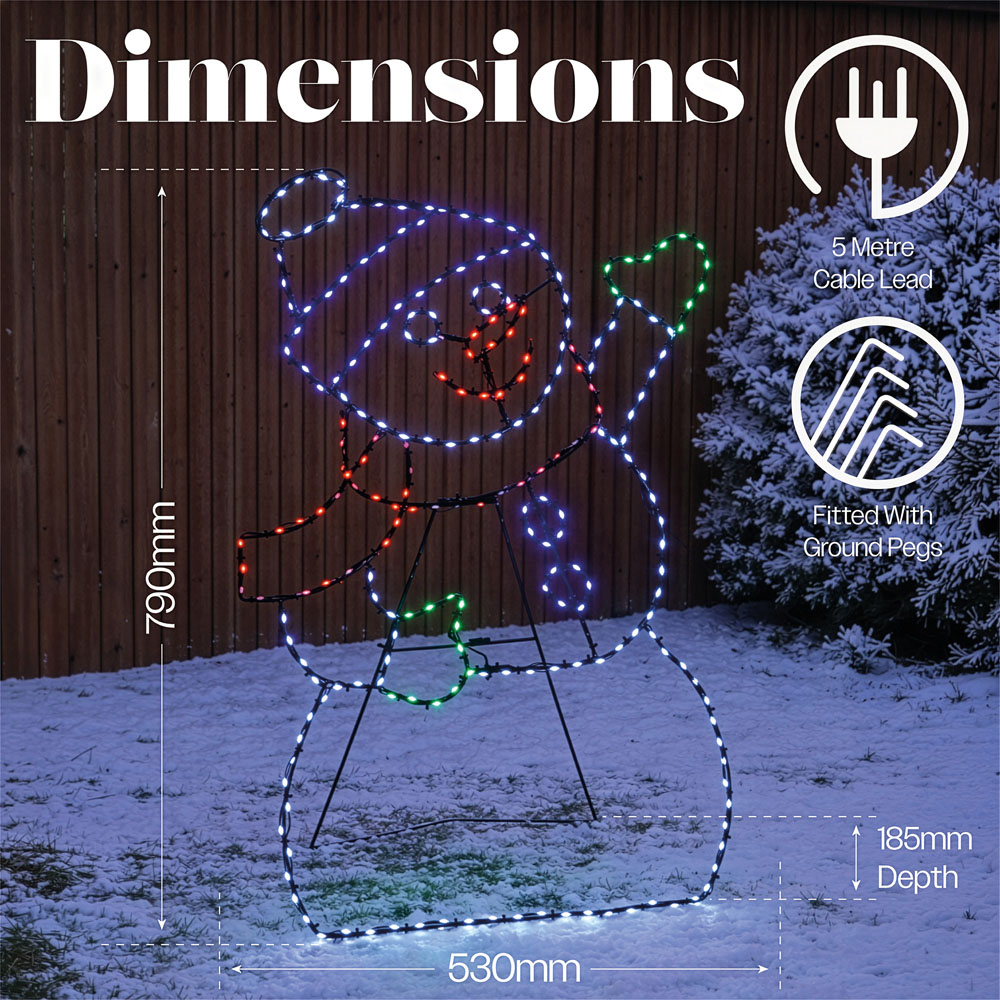 Xmas Haus 241 Multicolour Micro LED Metal Snowman Silhouette Christmas Decoration 53cm Image 8
