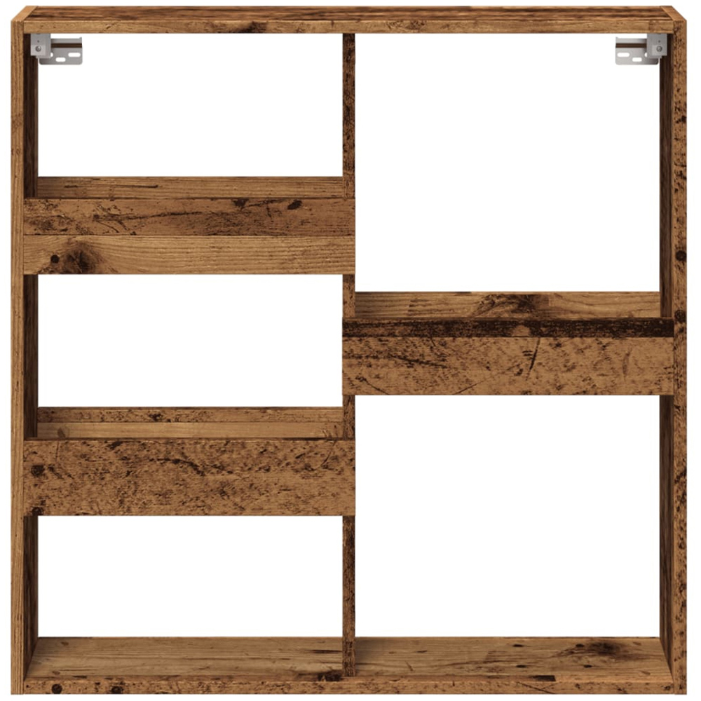 vidaXL 3 Shelf Smoked Oak Floating Wall Shelf Image 3