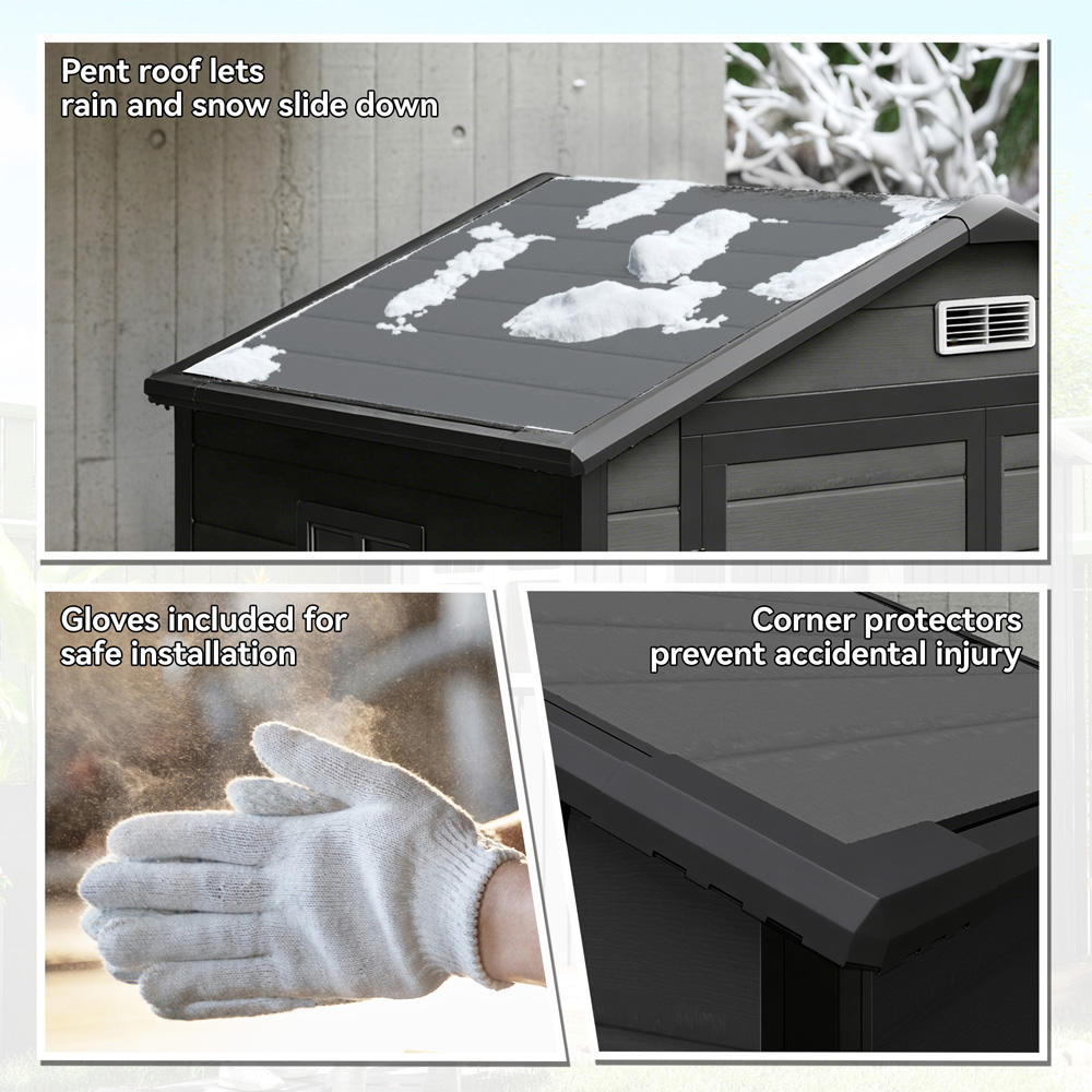 Outsunny 6 x 4.5ft Grey Apex Garden Tool Shed Image 8