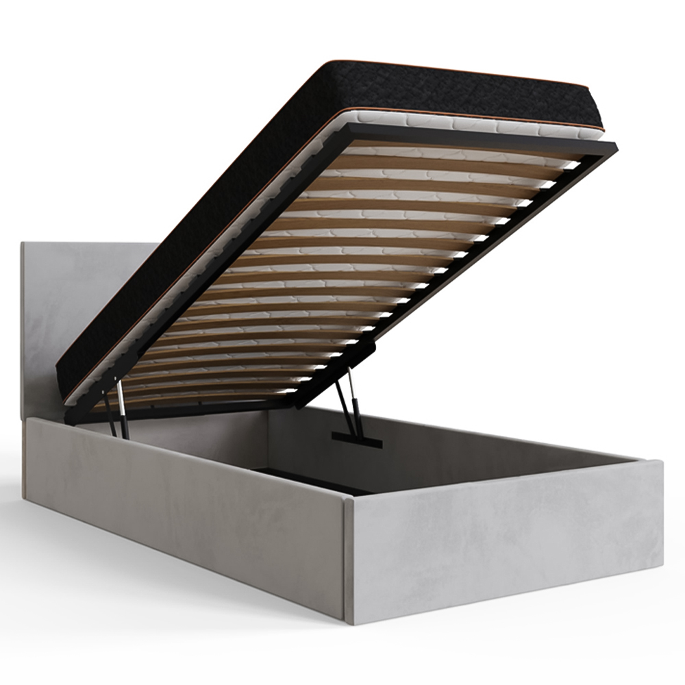 GFW Single Charcoal Grey Velvet End Lift Ottoman Bed Image 5