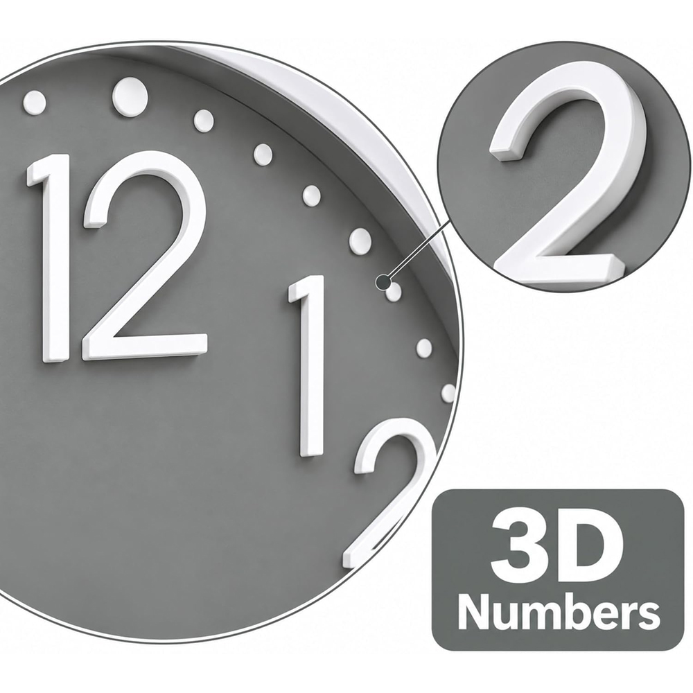 Marco Paul Grey Round Wall Clock 50cm Image 6