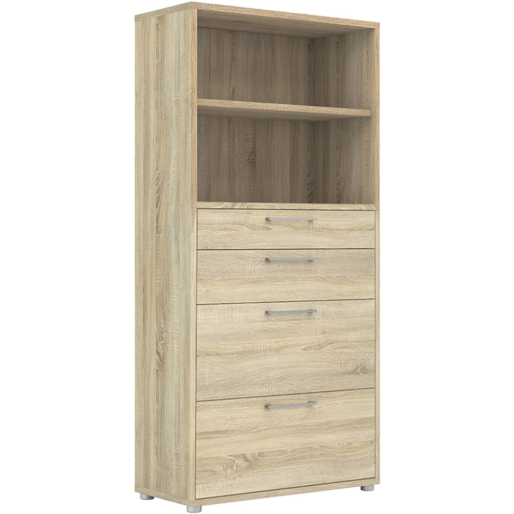 Florence 4 Drawer Oak Bookcase Image 2