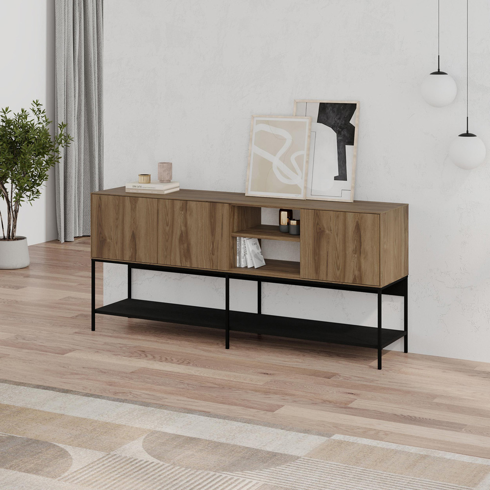 Decortie Amira 3 Door 3 Shelf Deep Oud Console Table Image 5