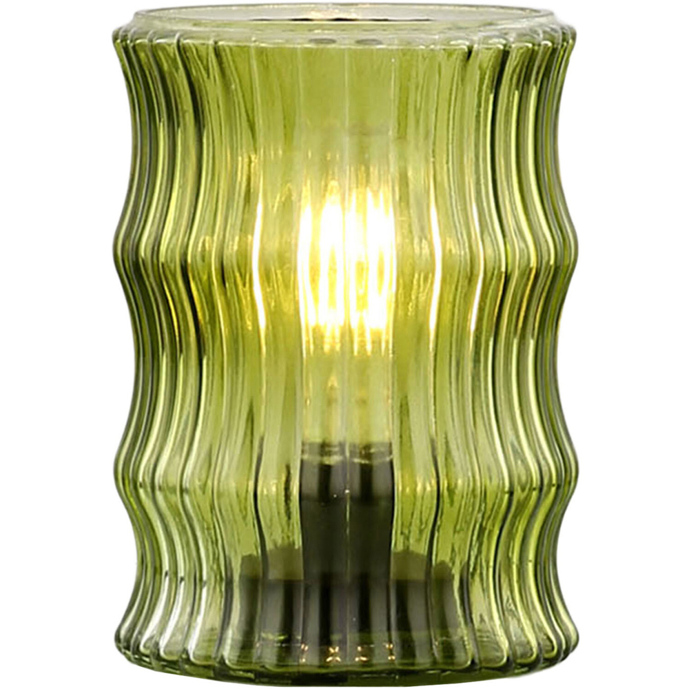 Ribbed Wavy Battery-Operated Light Olive Image 1