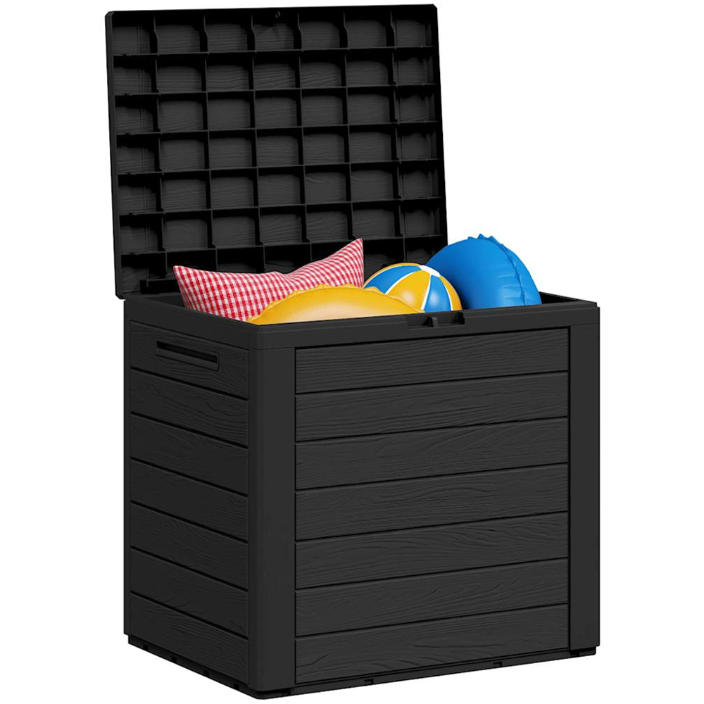 vidaXL 140L Anthracite Polypropylene Garden Storage Box Image 4