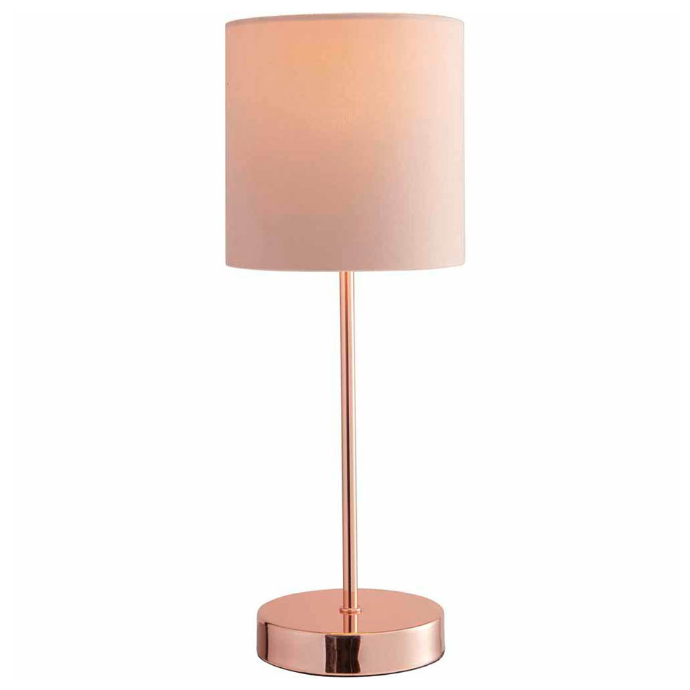 Wilko Beige Gold Velvet Table Lamp Image 4