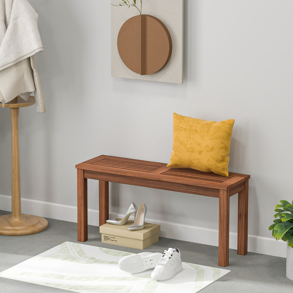 Costway 2 Seater Wooden Garden Bench Image 4