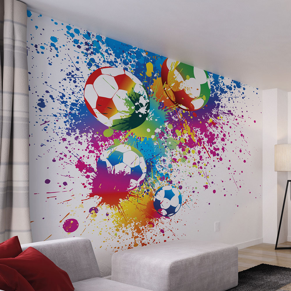 Origin Murals Football Splash Multicolour Wall Mural Image 1