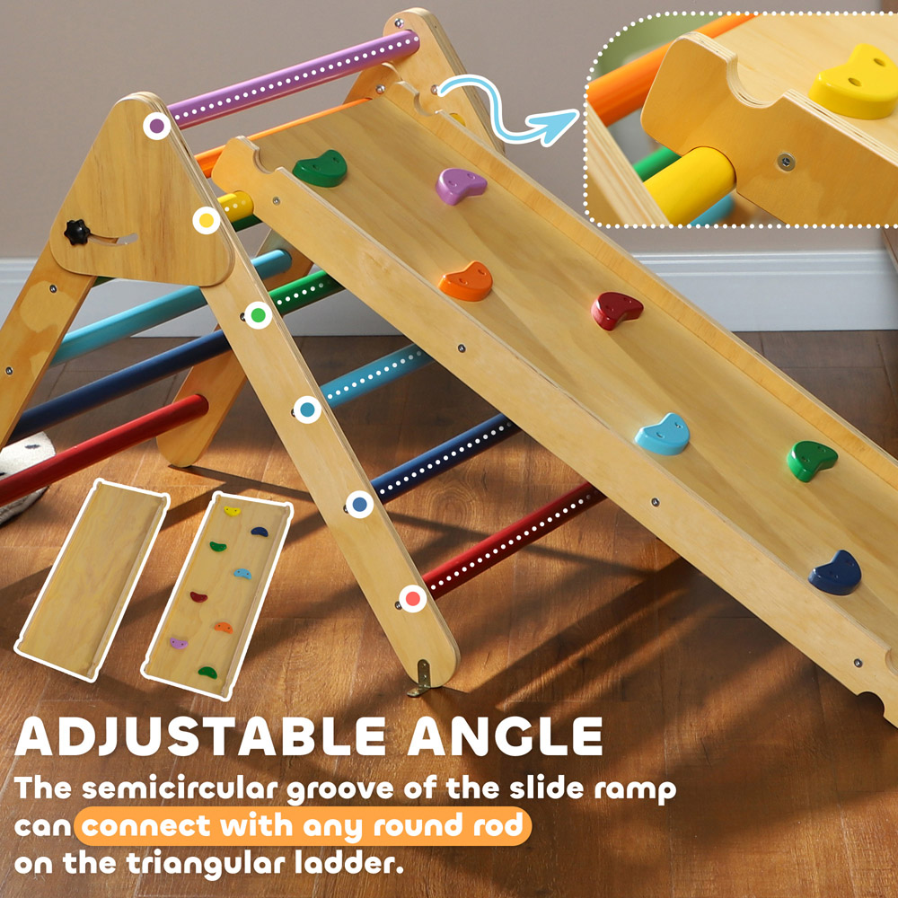 Tommy Toys Wooden Indoor Toddler Climbing Frame Pikler Triangle Set Image 7