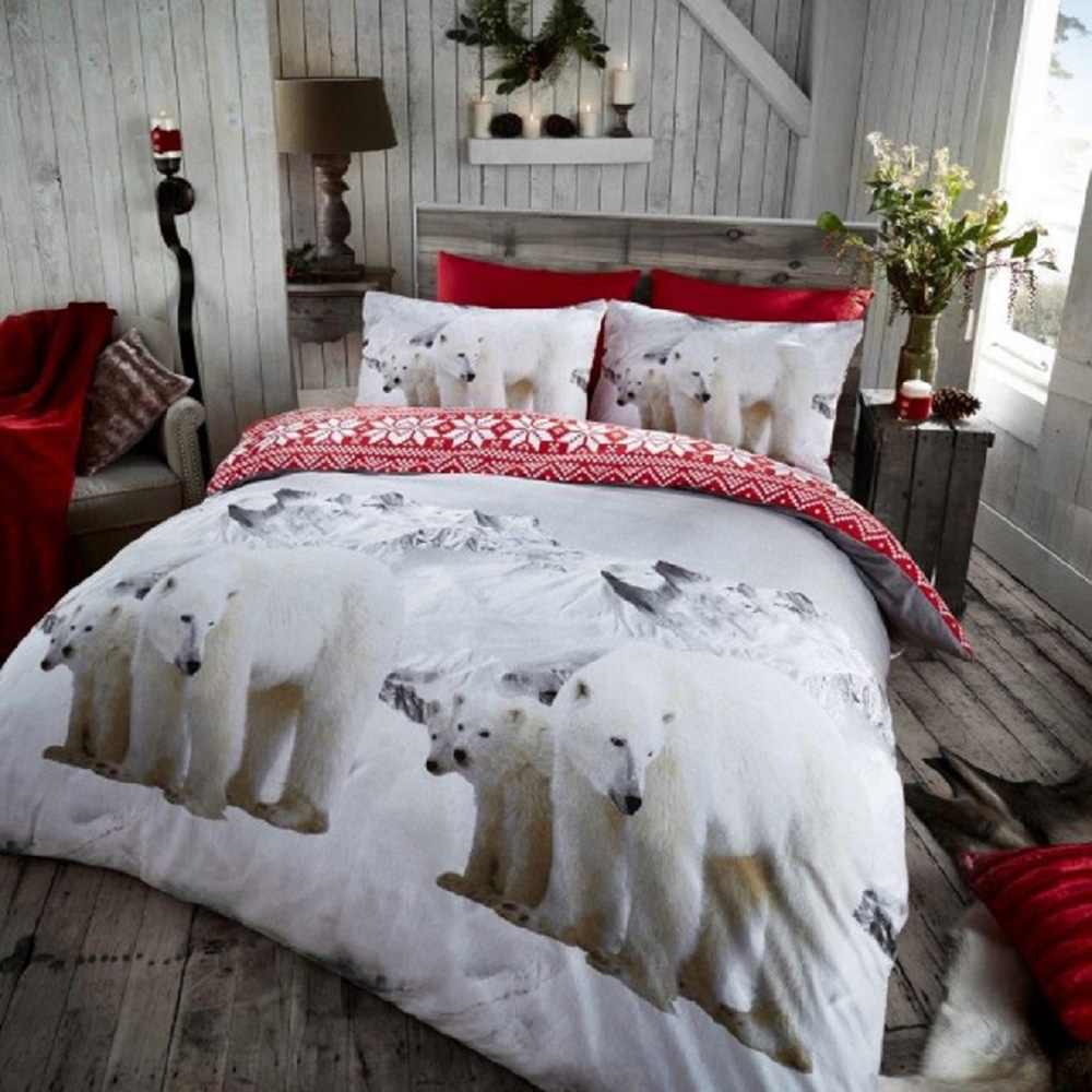Smart Living Double Polar Bear Flannelette Duvet Set Image 4