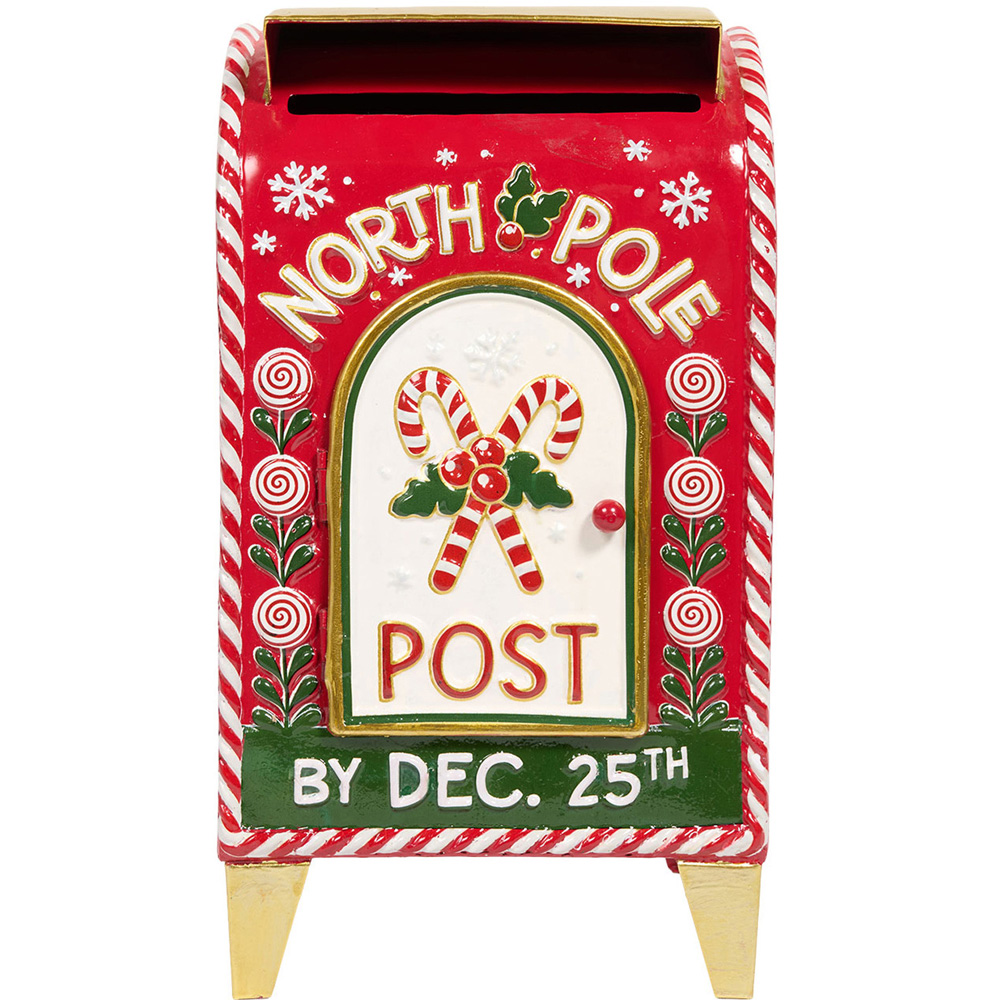 Metal North Pole Post Box Decoration Image 1