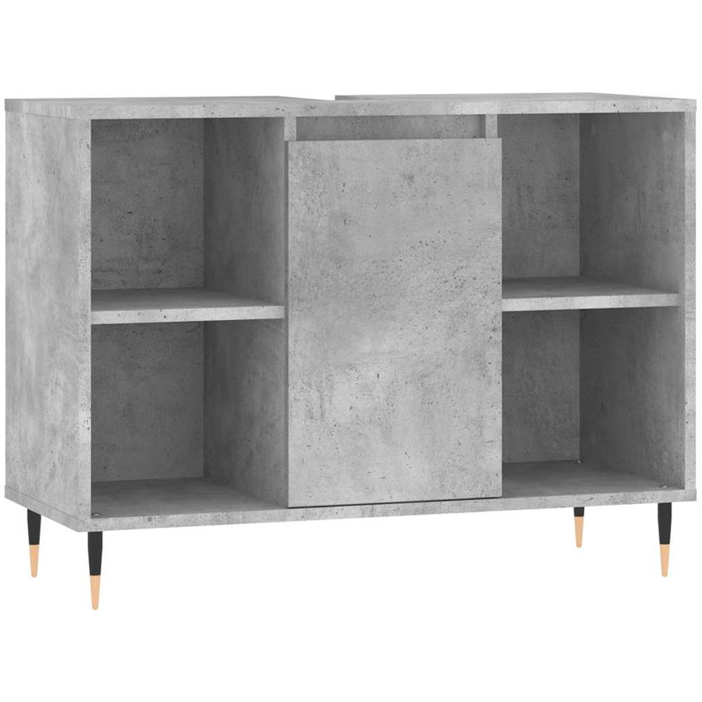 vidaXL Single Door 4 Shelf Grey Bathroom Cabinet Image 2