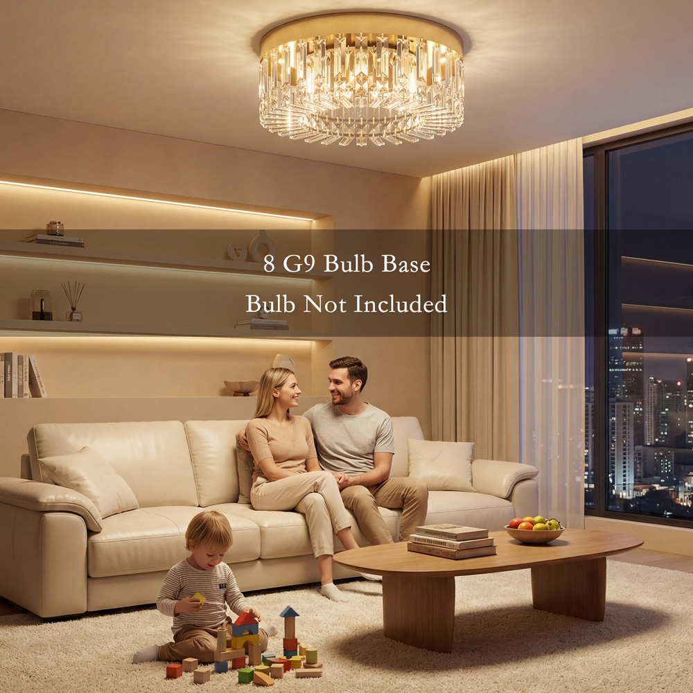 Portland Gold Crystal Ceiling Light with 225 Crystal Pendants Image 8