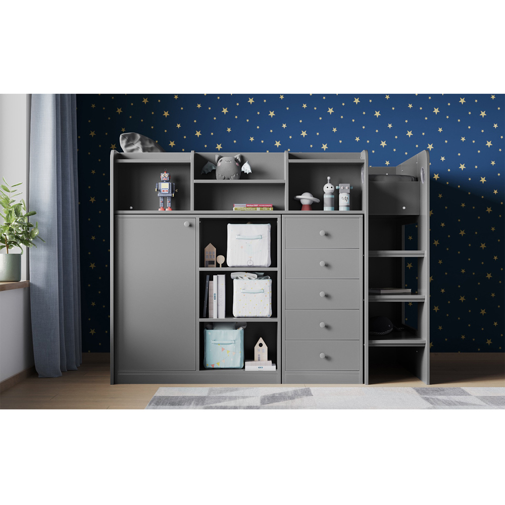 Flair Wizard Junior Single Grey High Sleeper Storage Station Image 2