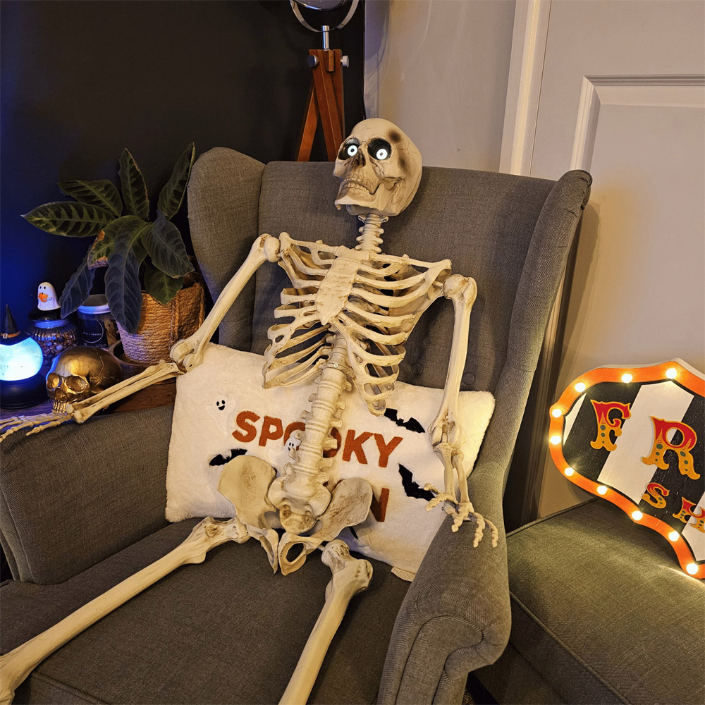 Samuel Alexander Halloween Skeleton Decoration with Animated LCD Eyes 5ft Image 3
