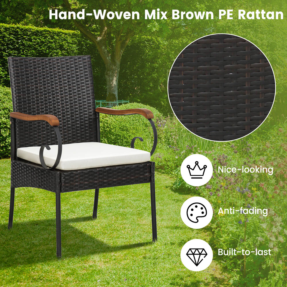 Costway Set of 2 Wicker Garden Chair Image 8