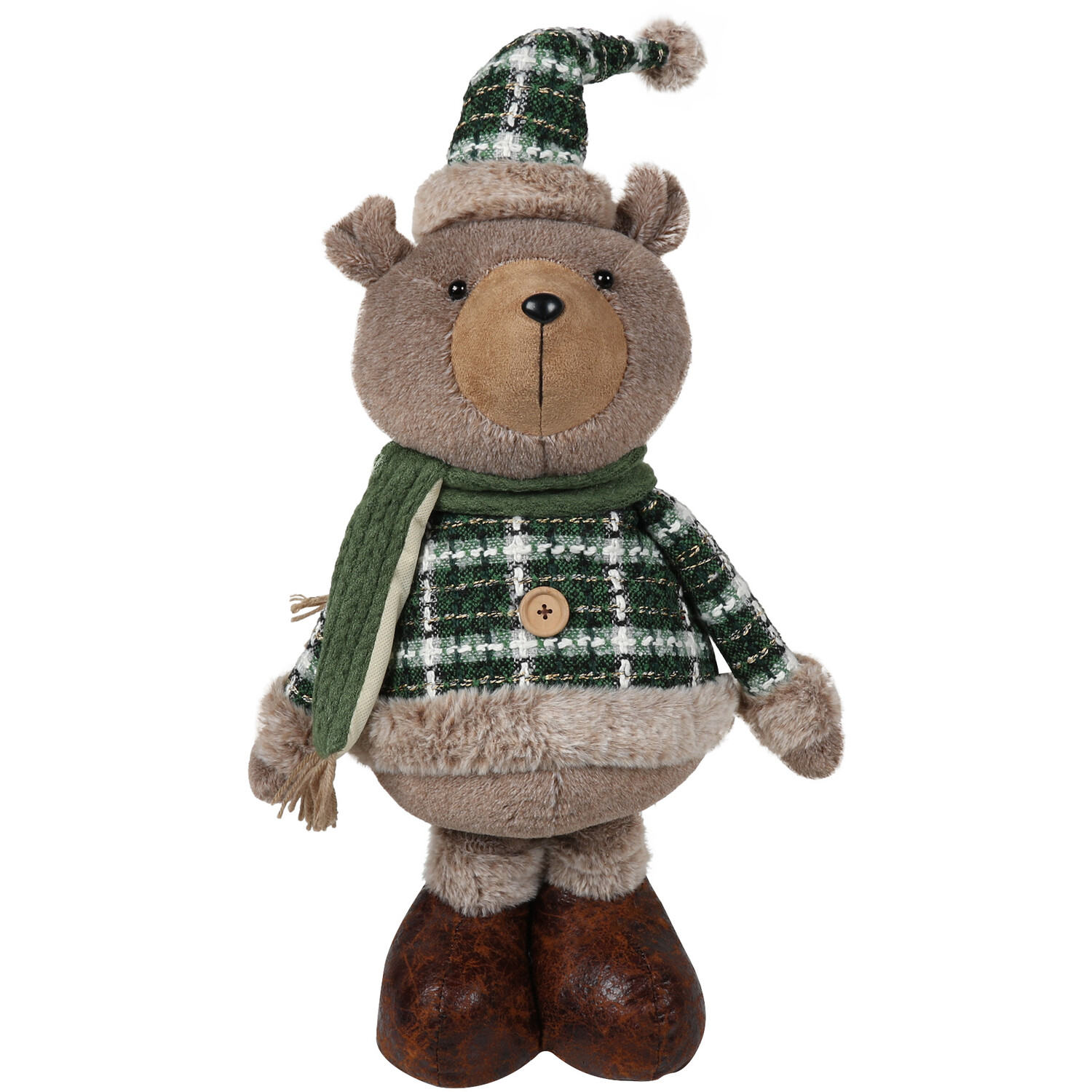 Extendable Green Tartan Bear Image 1