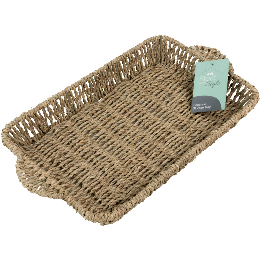 JVL Seagrass Rectangular Tray with Handles 3 Pack Image 2