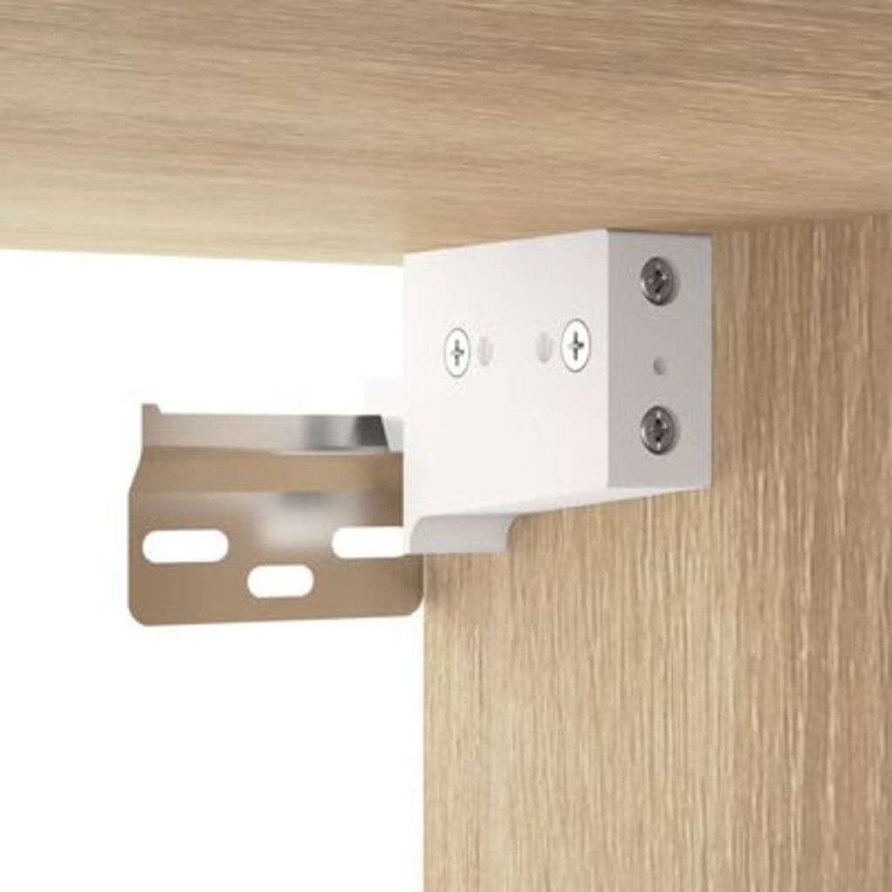 vidaXL 6 Open Shelf Sonoma Oak LED Mirror Cabinet Image 5