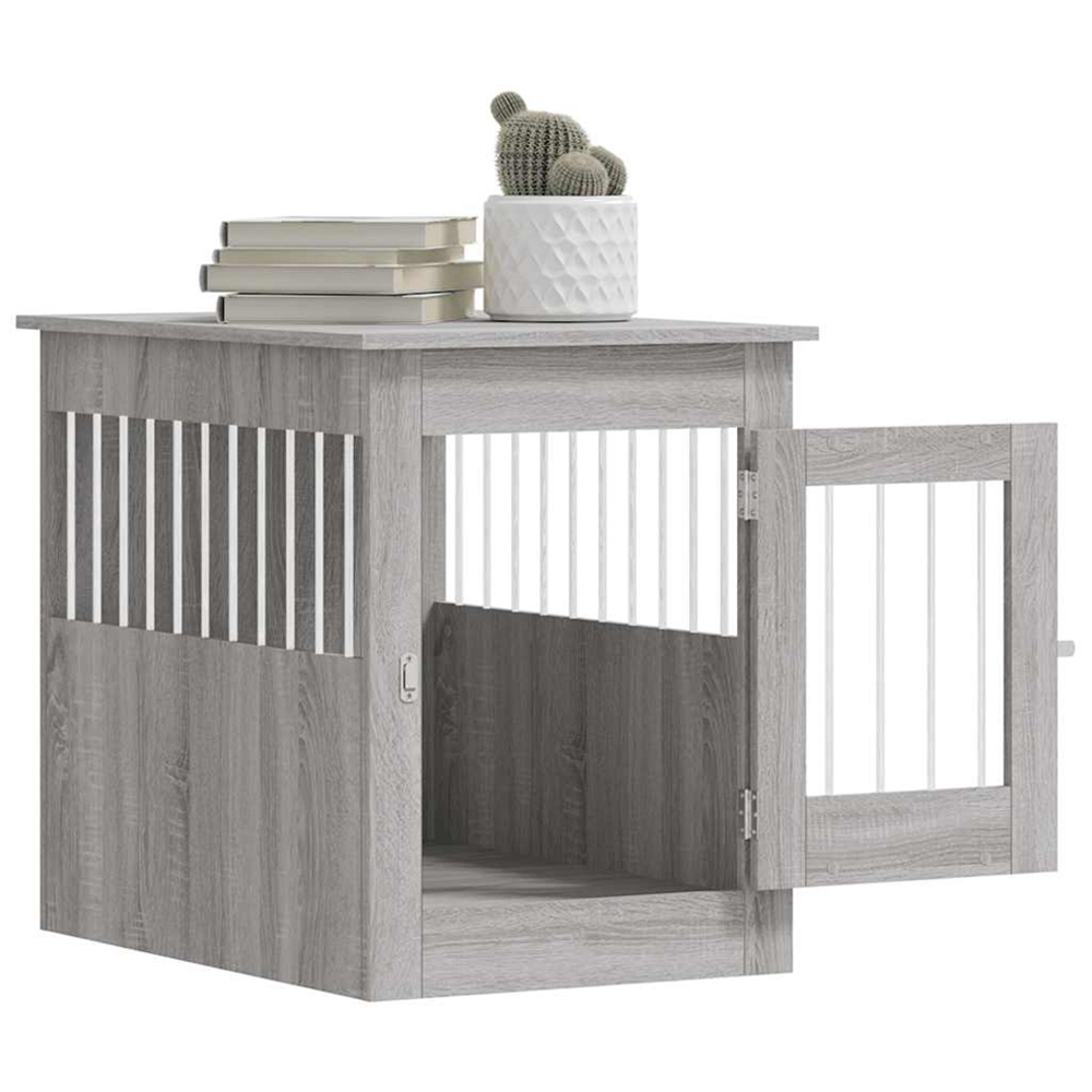 vidaXL Grey Sonoma Engineered Wood Dog Crate Furniture 68 x 55 x 80cm Image 5