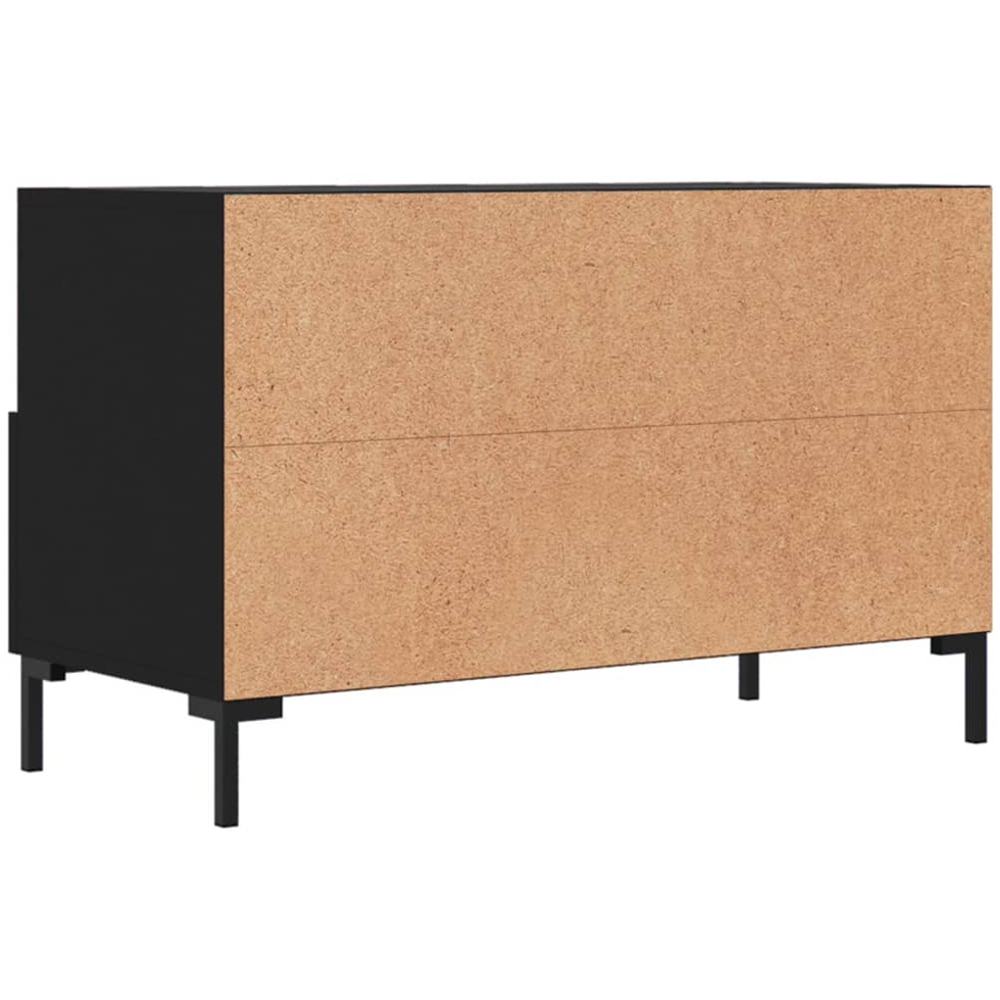 vidaXL 2 Drawer 2 Shelf Black TV Cabinet Image 8
