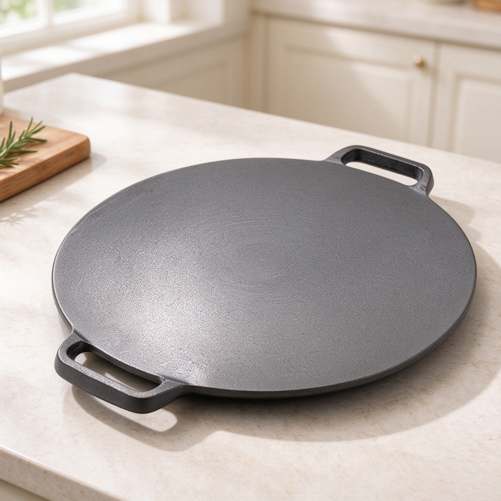 Living and Home 38 x 32cm Pre-Seasoned Cast Iron BBQ Flat Griddle Pan Image 7