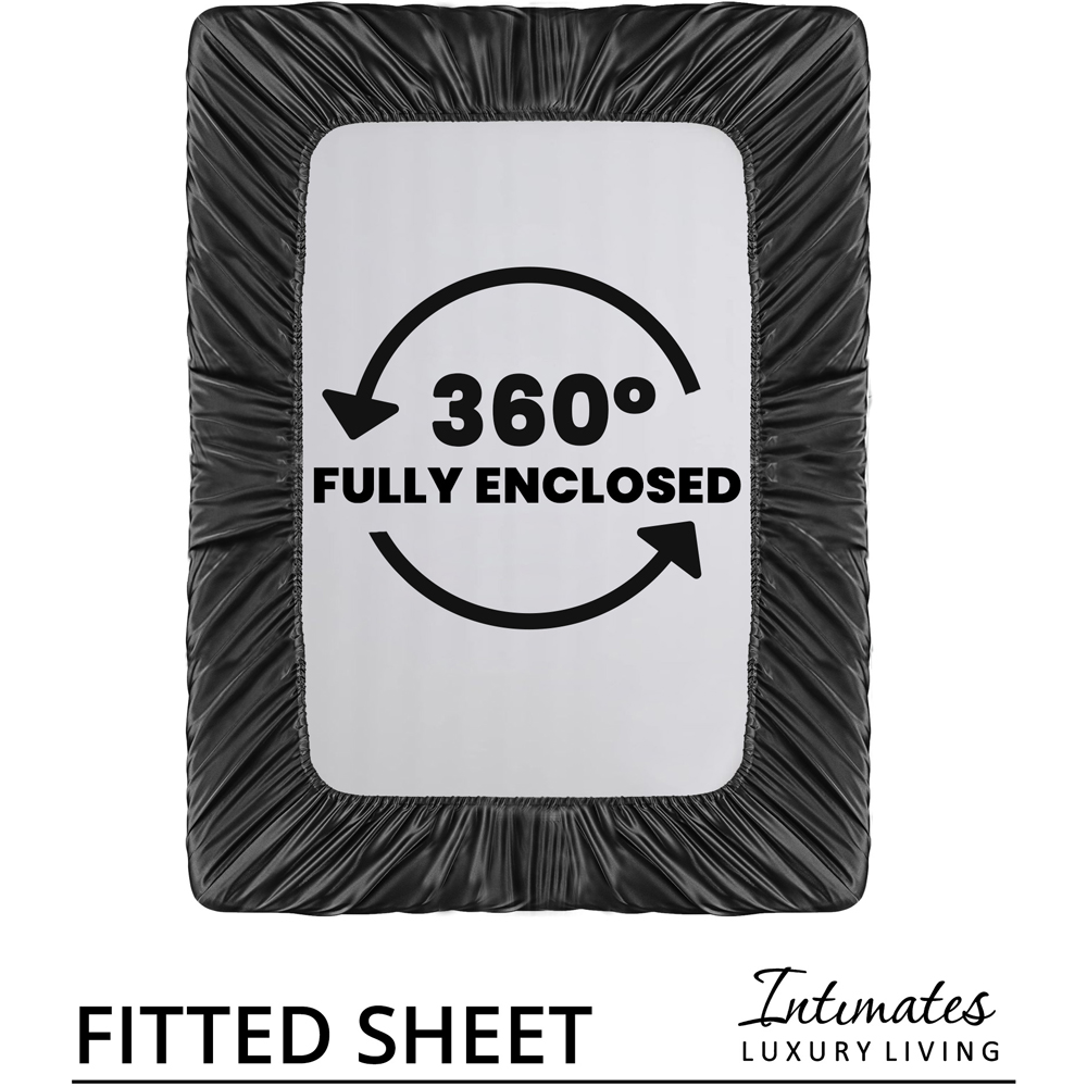 Intimates Single Black Satin Bedding Set Image 8