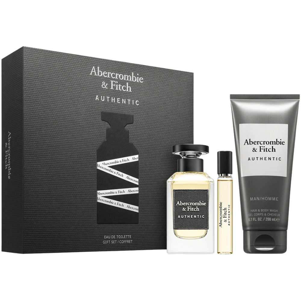 Abercrombie & Fitch Authentic Man Eau de Toilette 100ml 3 Piece Gift Set Image