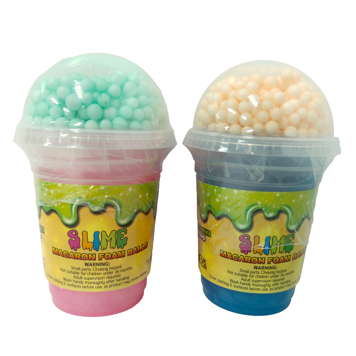 Macaron Foam Balls Slime - Blue or Pink Image 1