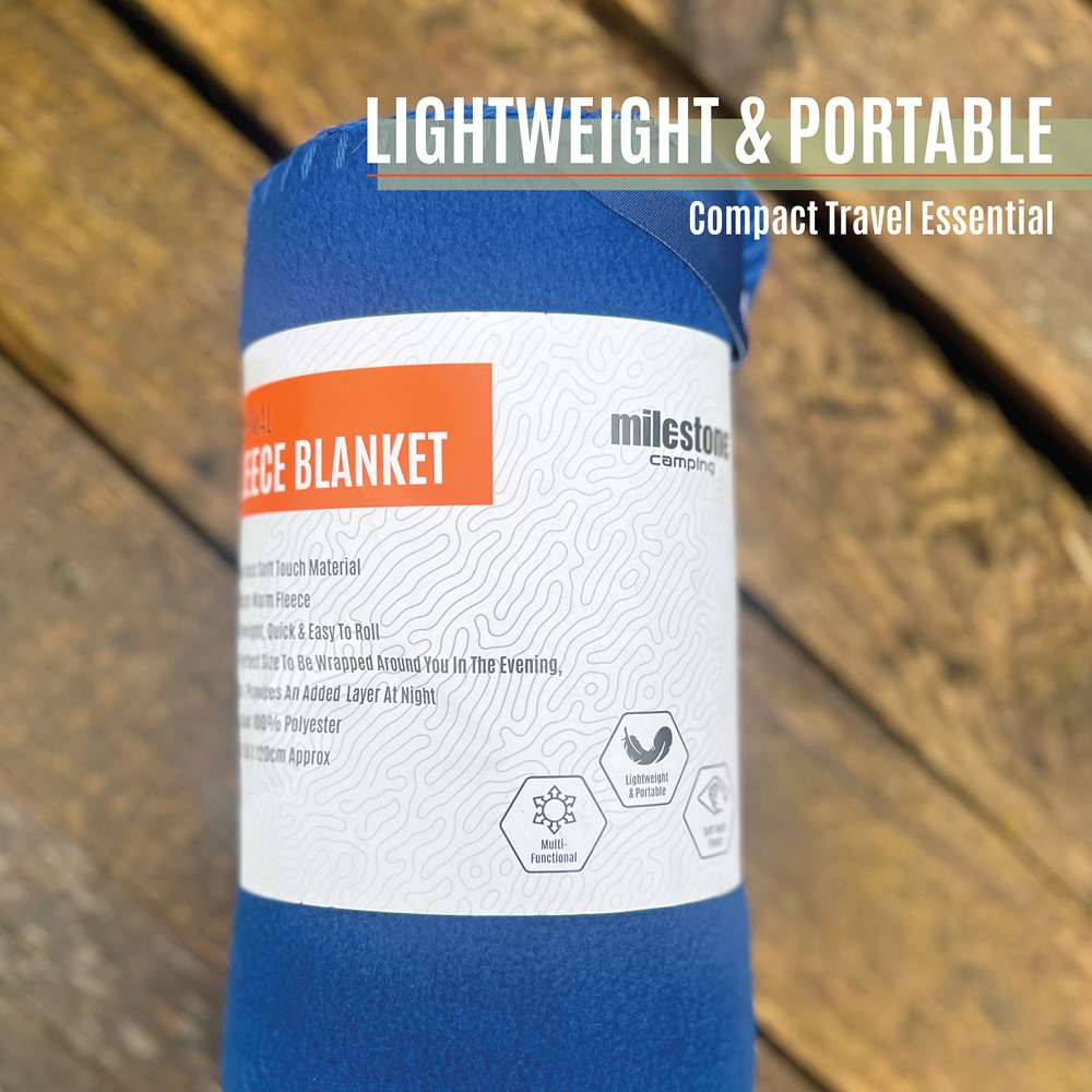 Milestone Camping Blue Thermal Fleece Blanket Image 5