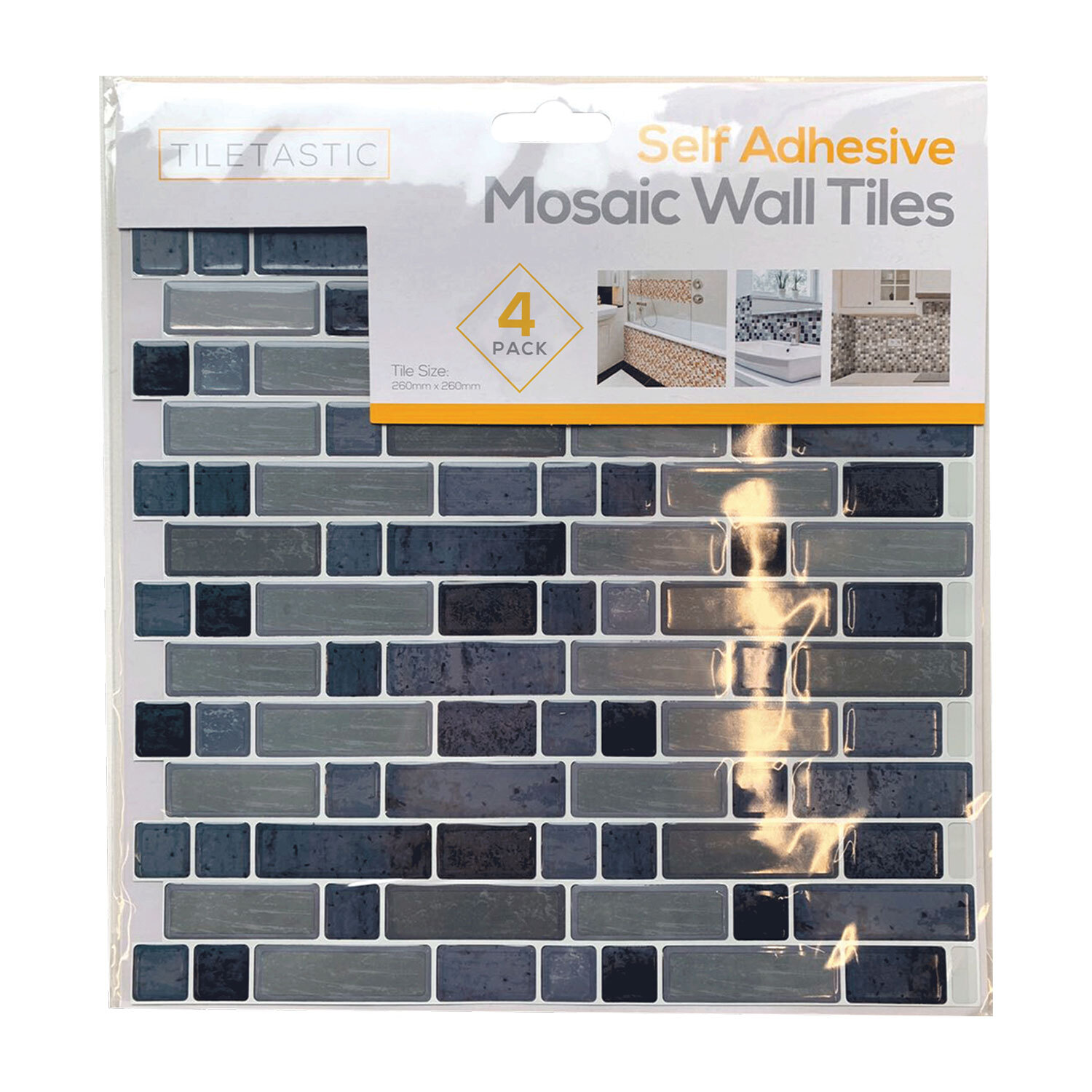 Adhesive Mosaic Wall Tile - Grey Image