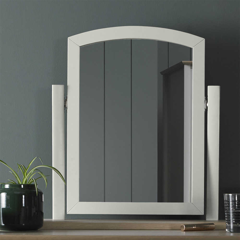 Bentley Designs Whitby Scandi Oak and Soft Grey Vanity Mirror with Base Image 3