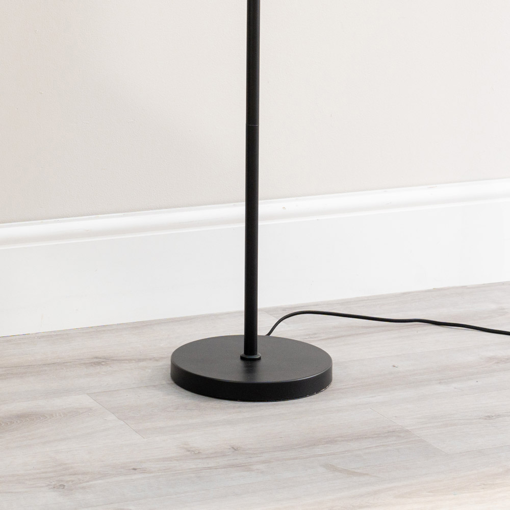 ValueLights Marissa Black and Gold Shade Black Ball LED Floor Lamp Image 3