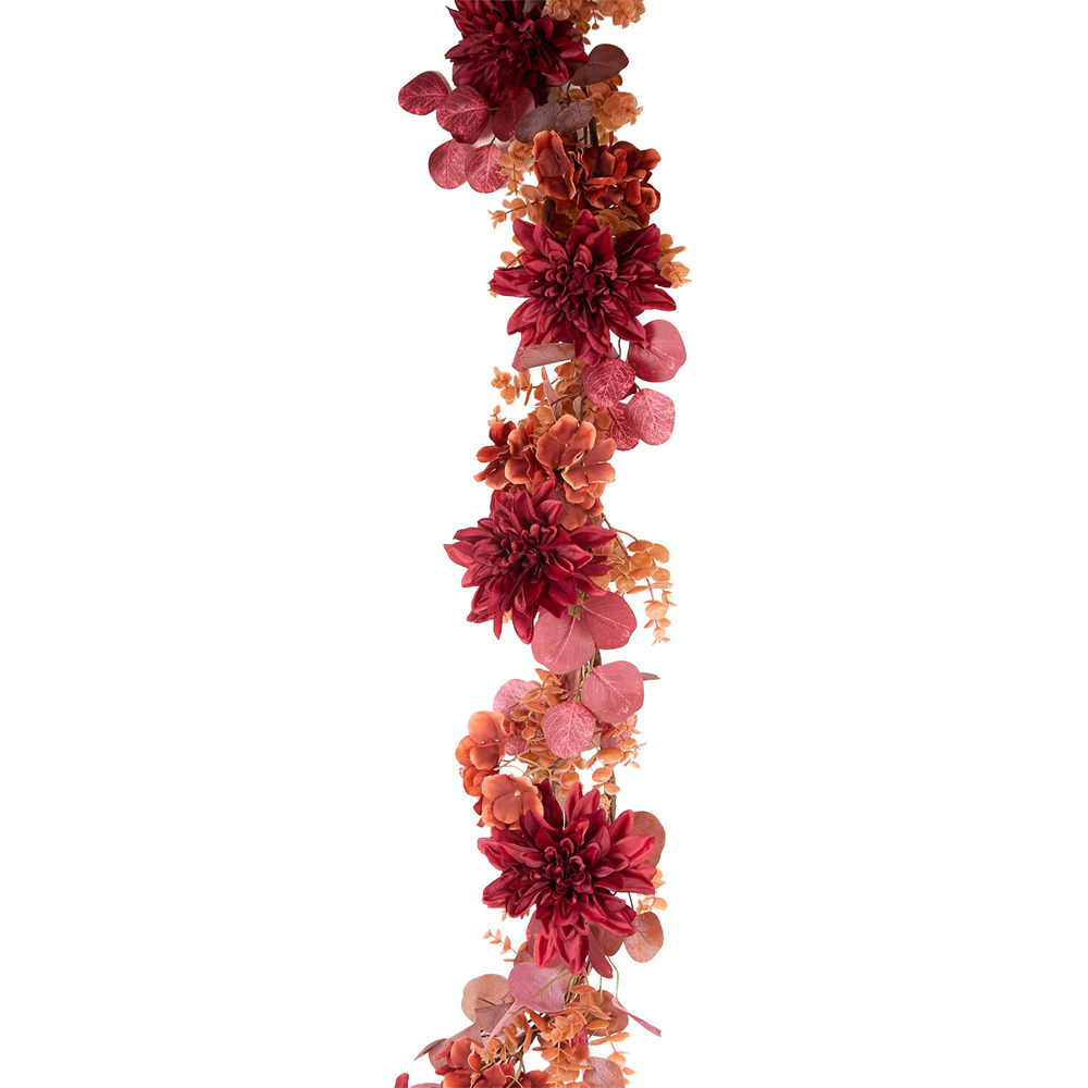 Autumn Hydrangea and Dahlia Garland Burnt Orange Image 1