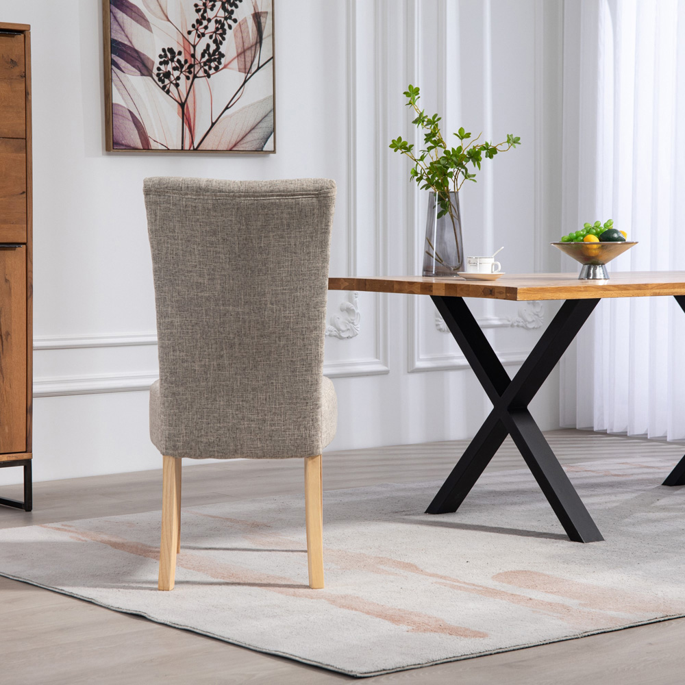 Artemis Home Carrara Set of 2 Brown Pienza Fabric Dining Chairs Image 6