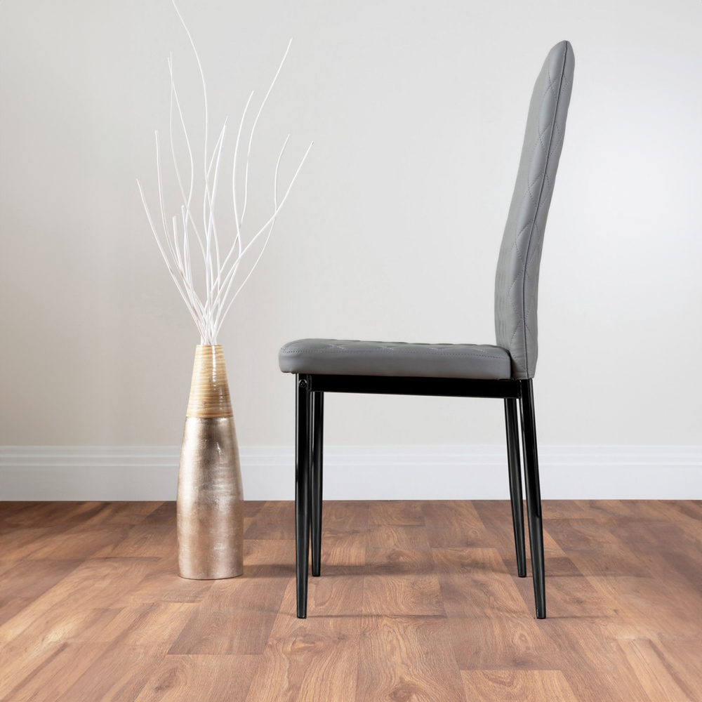 Furniturebox Solo Valera Wood Effect 4 Seater Dining Set Brown and Grey Image 3