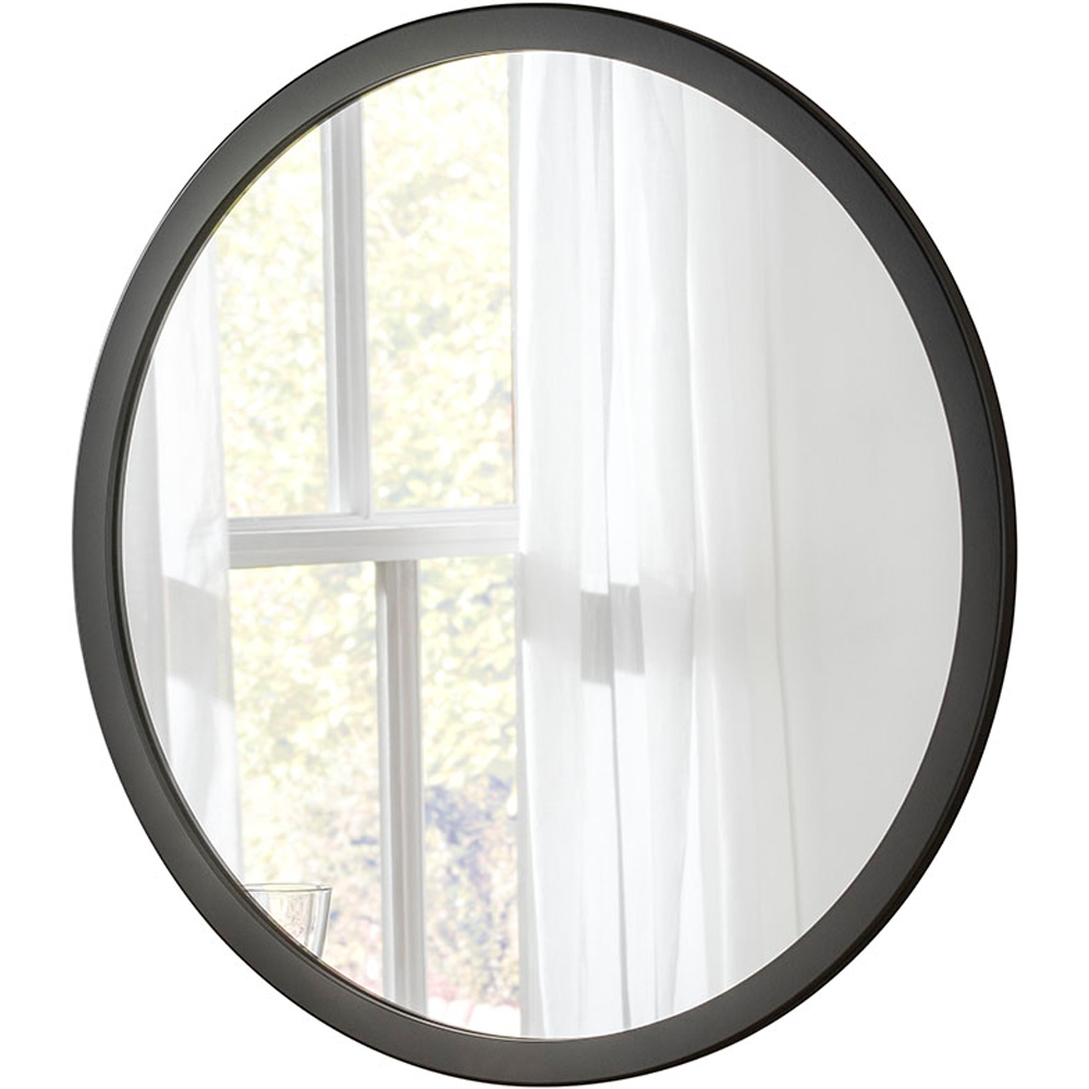 Yearn Classic Black Round Wall Mirror 50cm Image 1