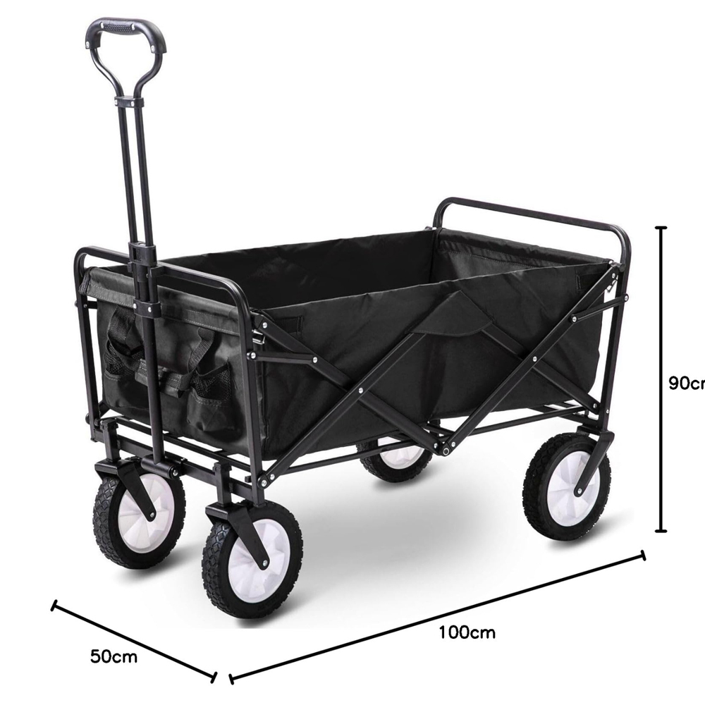 Alivio Black Heavy Duty Foldable Wagon Cart Trolley Image 9