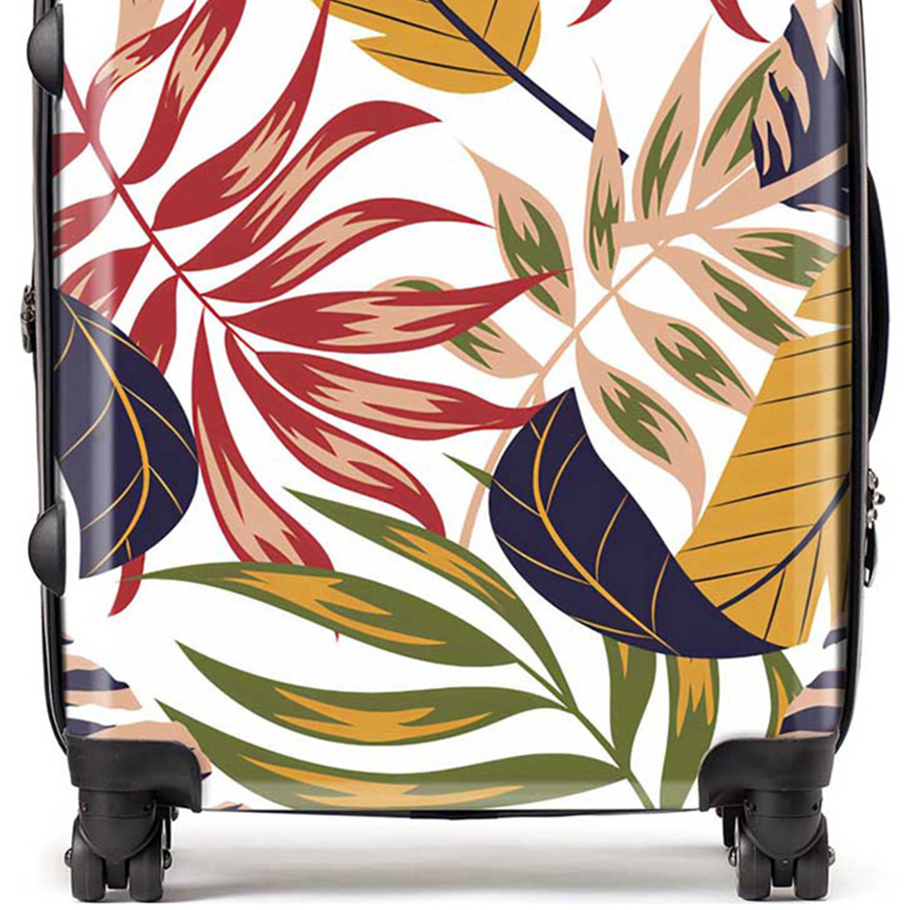 Warren Reed Designer Large Hawaiian Style Jungle Leaves Suitcase Image 2