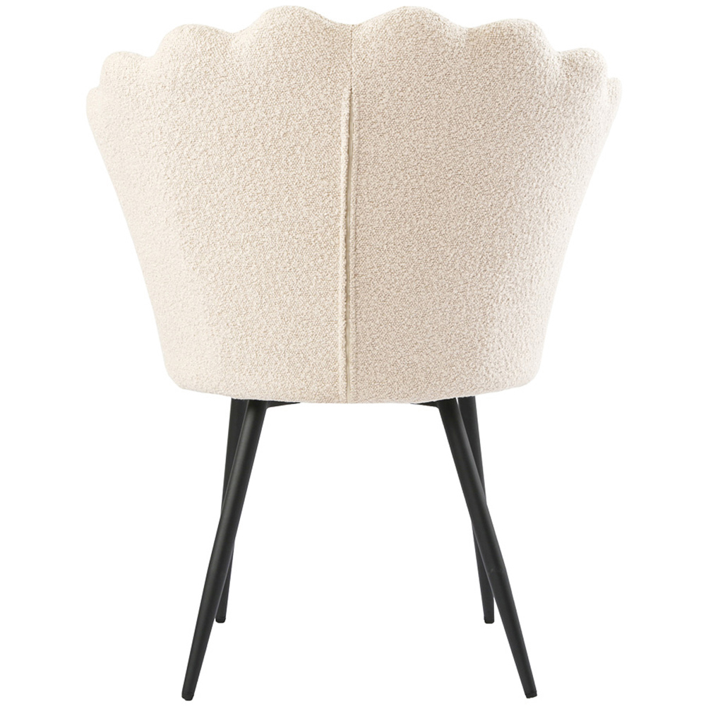 Freya Petal Back Accent Chair Boucle Uphostery - Cream Image 5