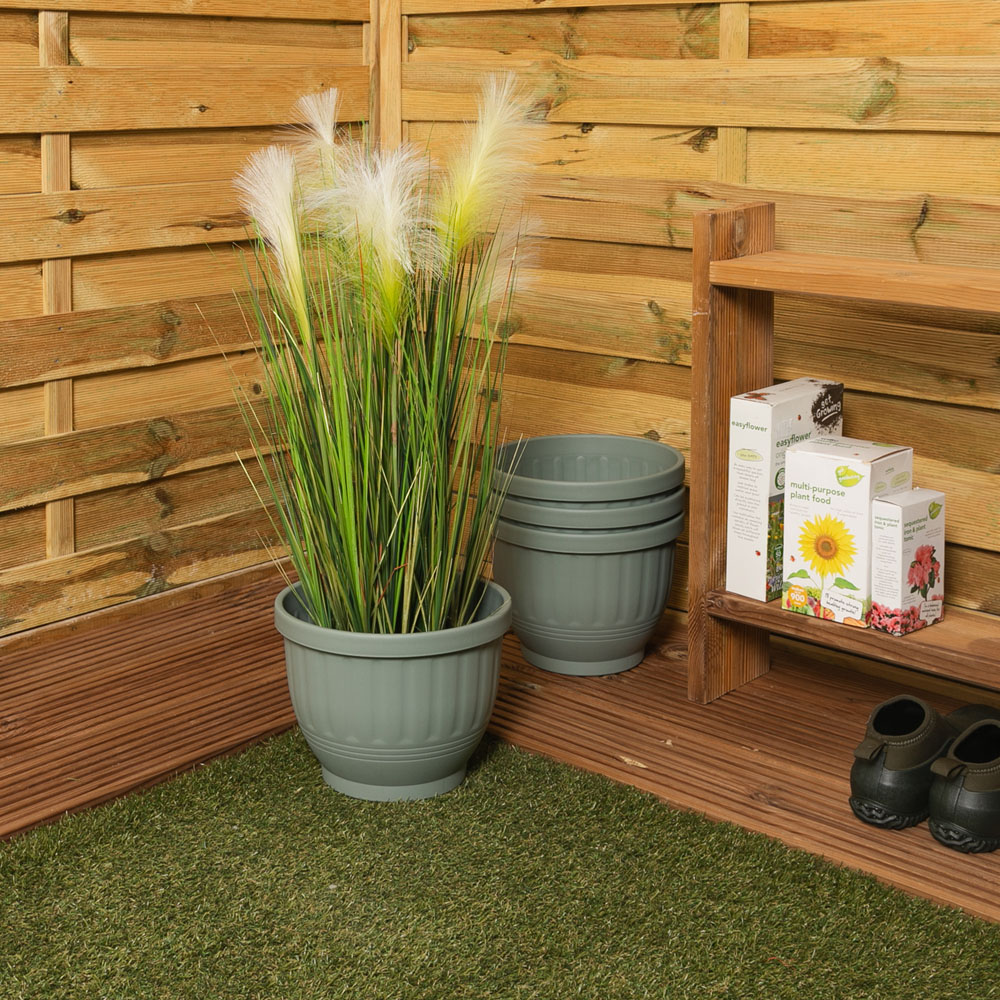 Wham Etruscan Milieu Green Round Planter H179 25cm 6 Pack Image 2