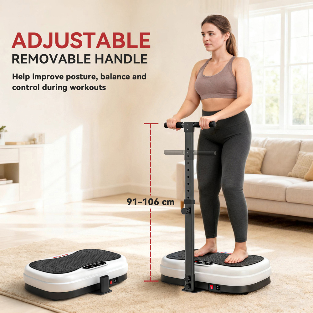 SPORTNOW Vibration Plate Exercise Machine with Adjustable Handle and Remote Control Image 5