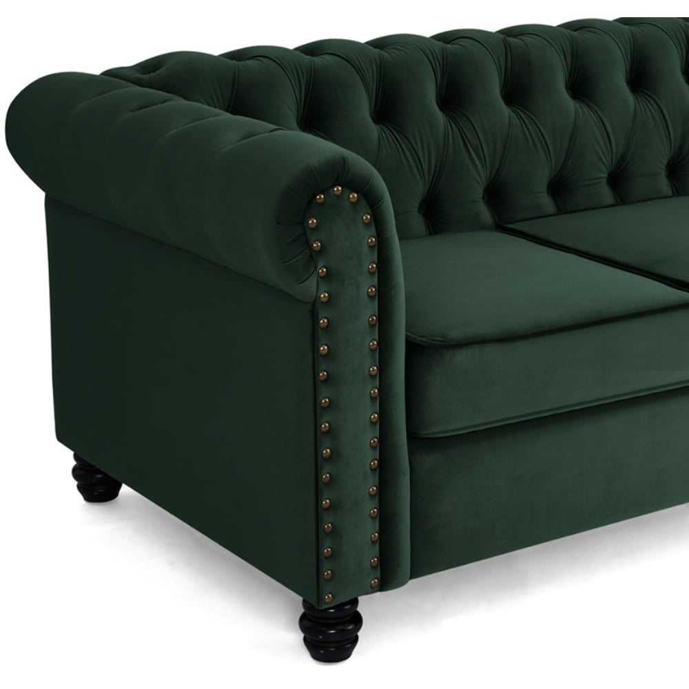 Home Detail Chesterfield 2 Seater Studded Green Velvet Sofa Image 6