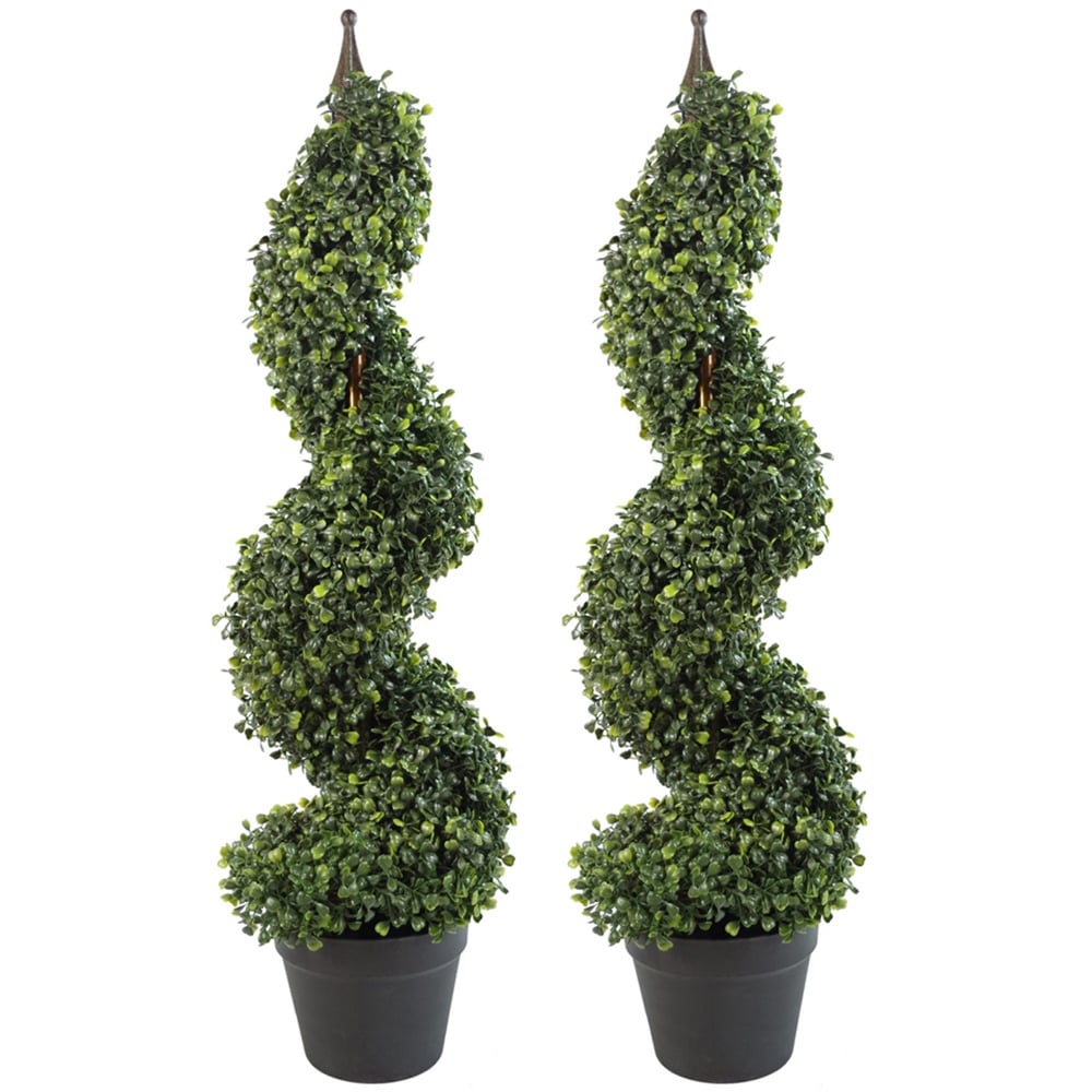Leaf Spiral Boxwood Tower Artificial Tree 120cm 2 Pack Image 1