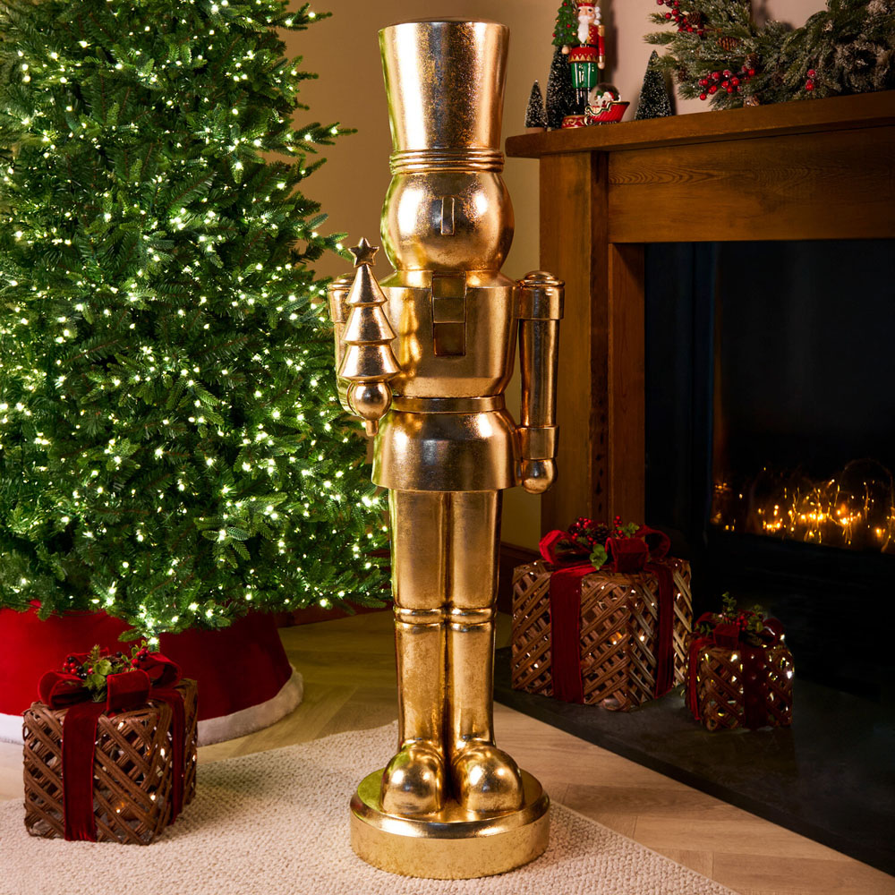 Antique Finish Large Nutcracker - Gold Image 2