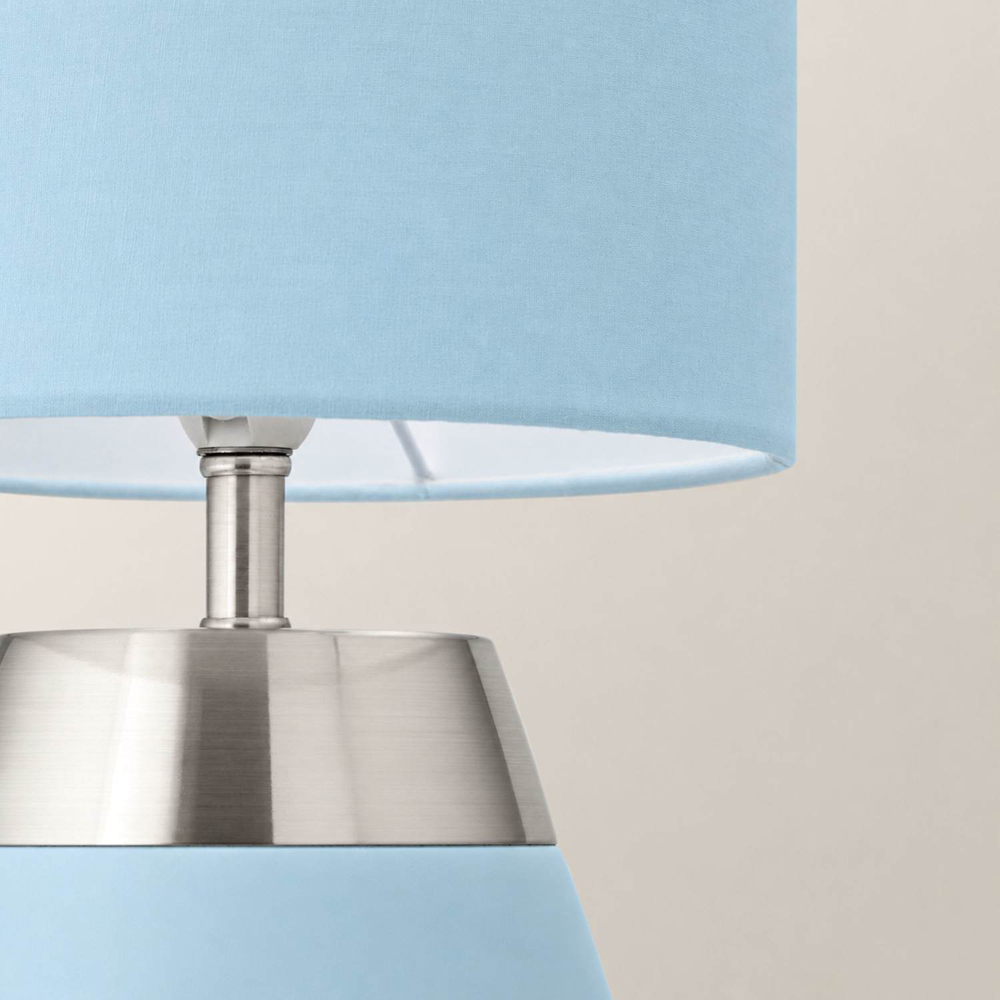 ValueLights Hurst Duck Egg Large Touch Table Lamp with Bulb Image 5