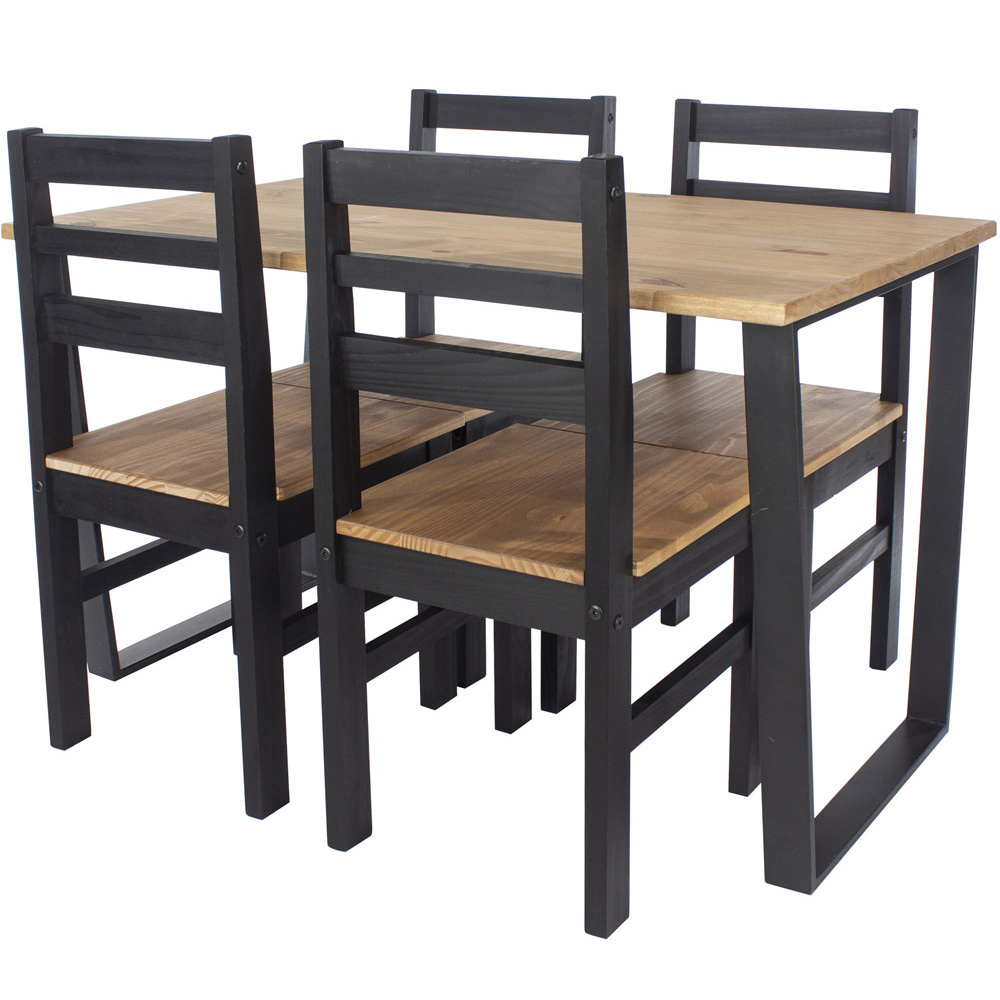Core Product Texas Linea 4 Seater Dining Set Antique Wax Pine Image 2