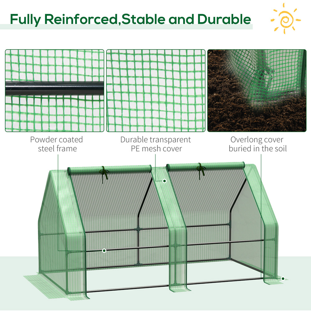 Outsunny Portable Plastic Mesh Cover 5.9 x 2.9ft Greenhouse Image 5