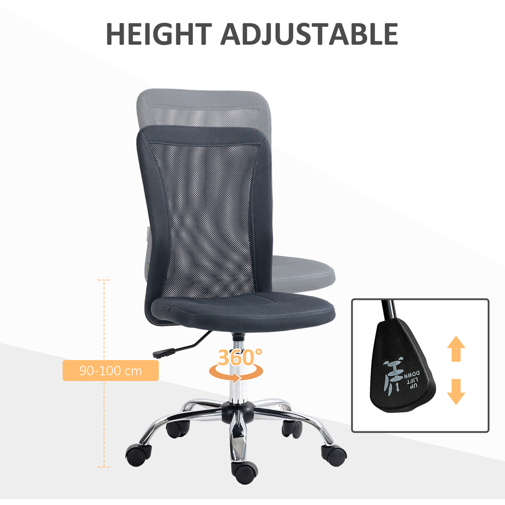 Portland Dark Grey Swivel Office Chair Image 6